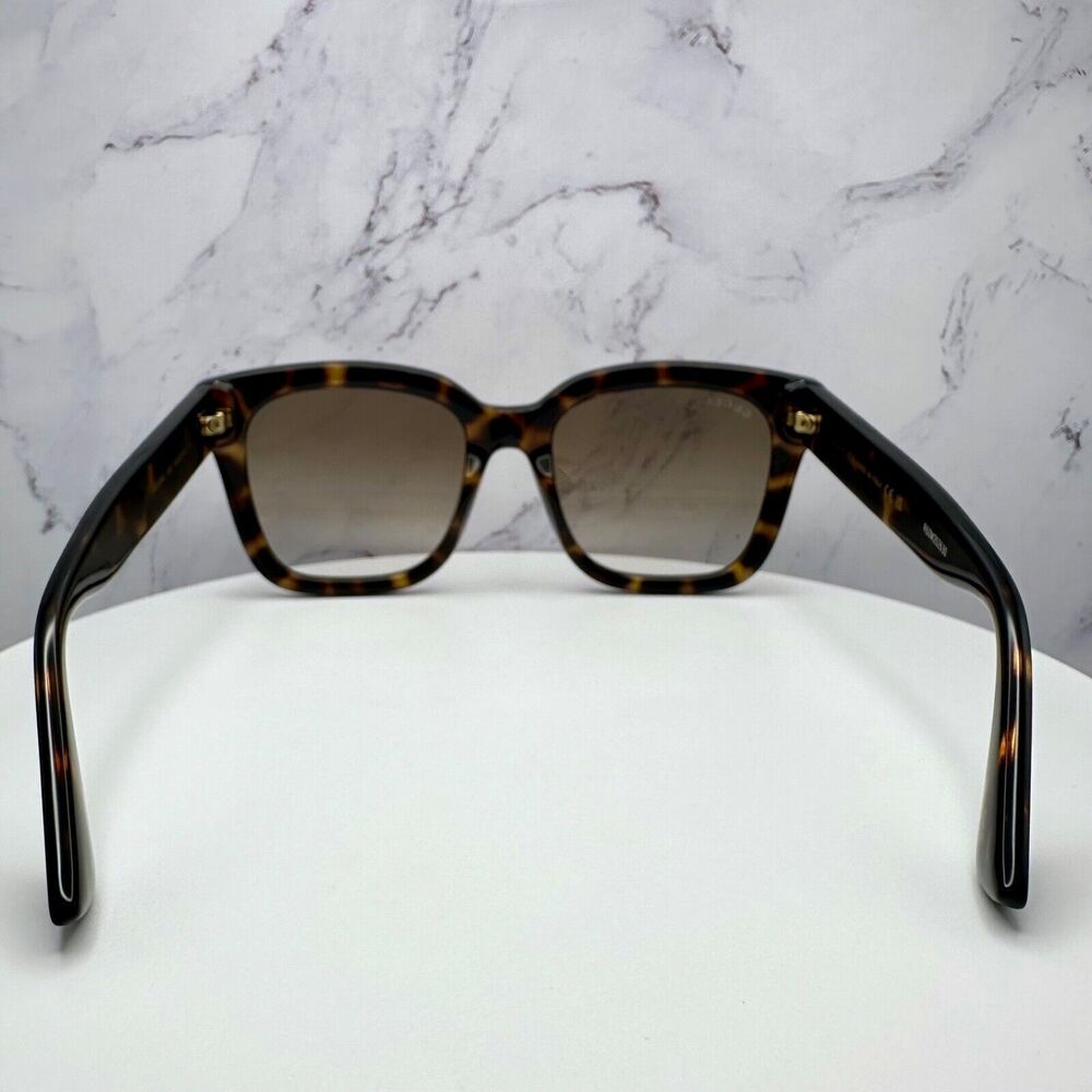 LUXURY New Gucci Polarized Sunglasses Brown Black Tortoise Square Gold GG Logo - Picture 12 of 16